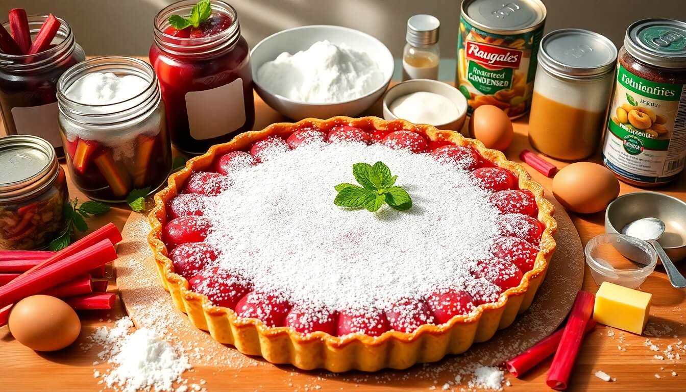 Tarte sans pâte à la rhubarbe : recette facile et savoureuse