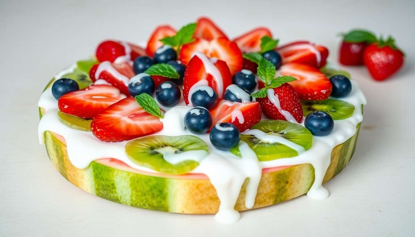 Pizza pastèque fruitée : dessert frais d'été