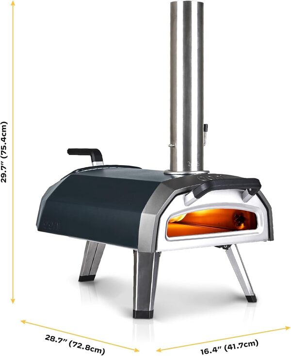 Ooni Karu 2 Multi-Combustibles - Four a pizza Bois/Gaz/Charbon – Four a pizza gaz compatible - Portable extérieur – Cuisson authentique à la pierre – Jusqu’à 500 °C [Classe énergétique A]