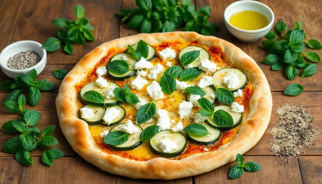 Pizza courgette et menthe : une recette fraîche et savoureuse