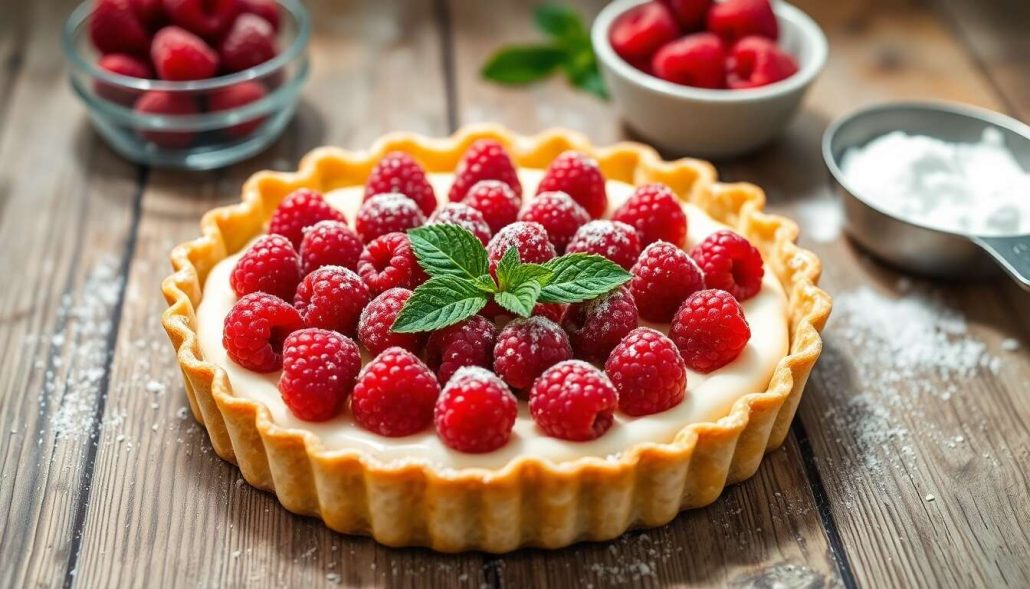 Tarte légère aux framboises : recette facile et savoureuse