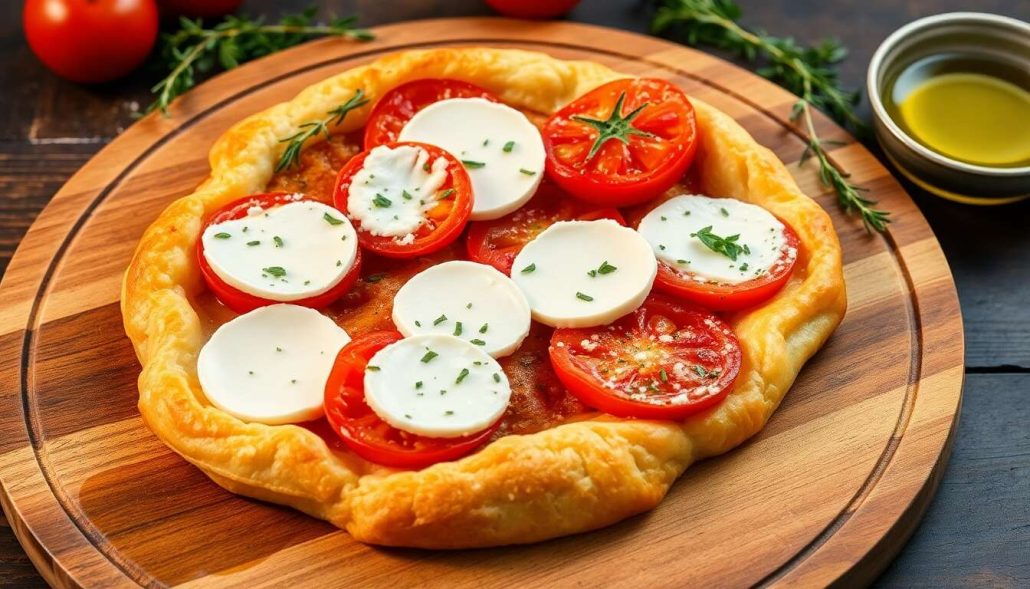 Tarte salée sans moule : tomates et chèvre