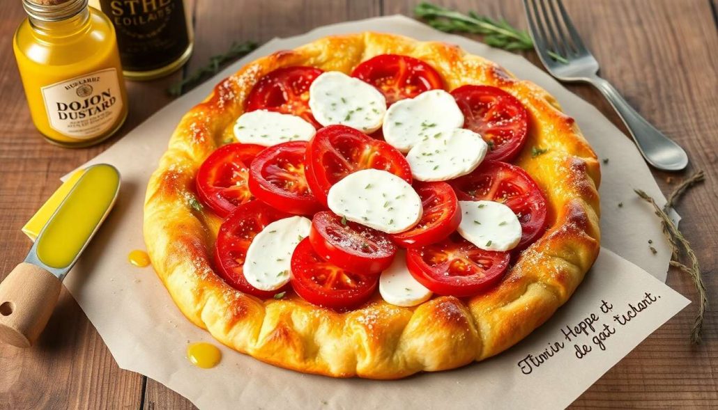 Recette de tarte moutarde, tomate, poivron et chèvre : un délice à savourer