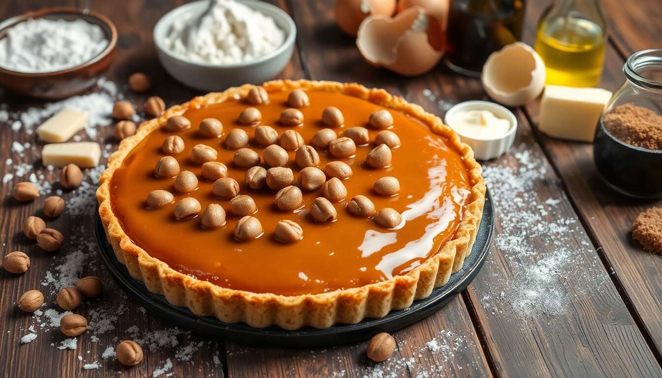 Tarte aux noisettes et caramel : recette gourmande à découvrir