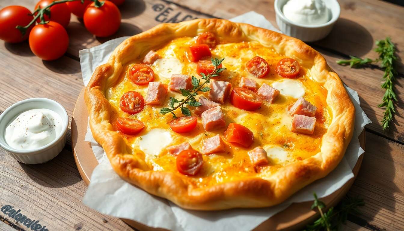 Quiche au Jambon, tomates et Brie : recette Savoureuse