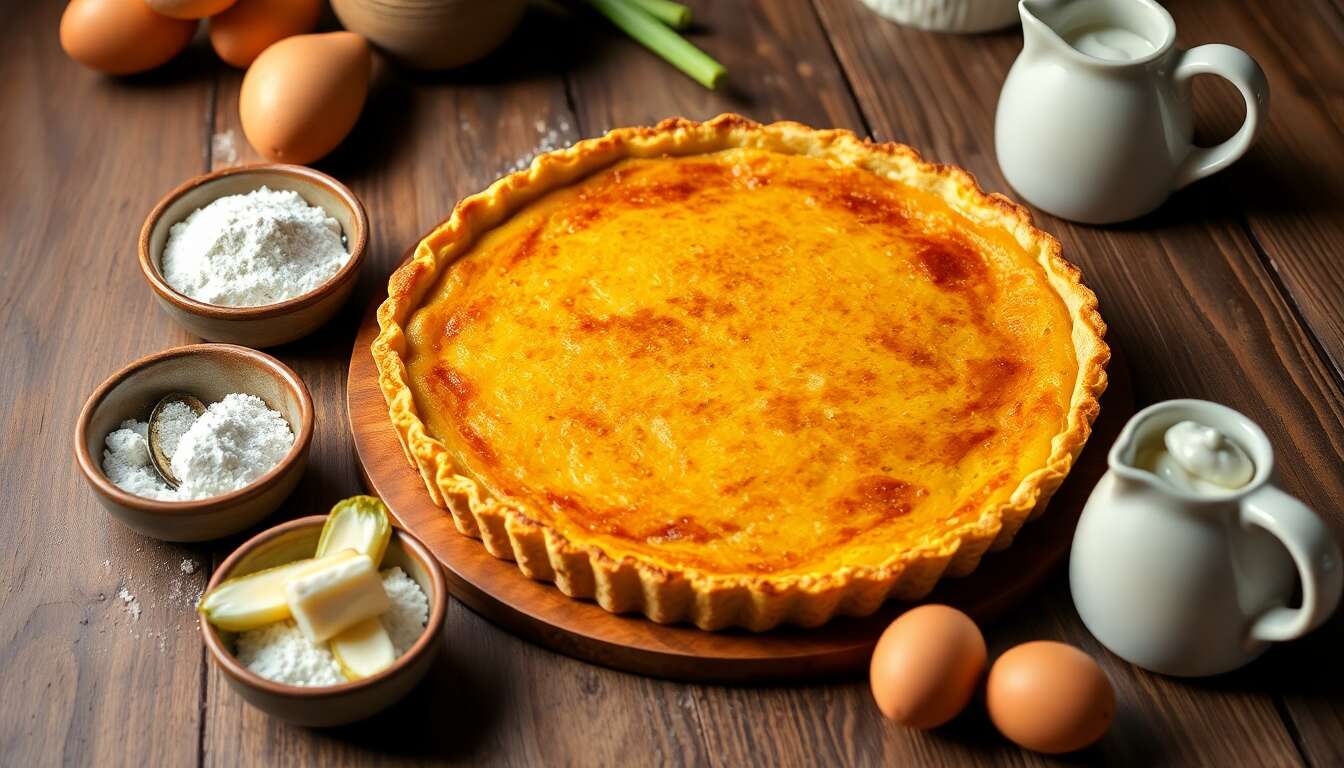 Tarte à la vergeoise brune et confit d'endives : recette gourmande