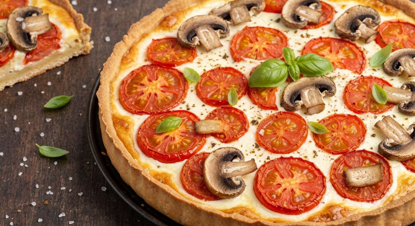 Tarte aux Champignons et Tomates : recette Savoureuse