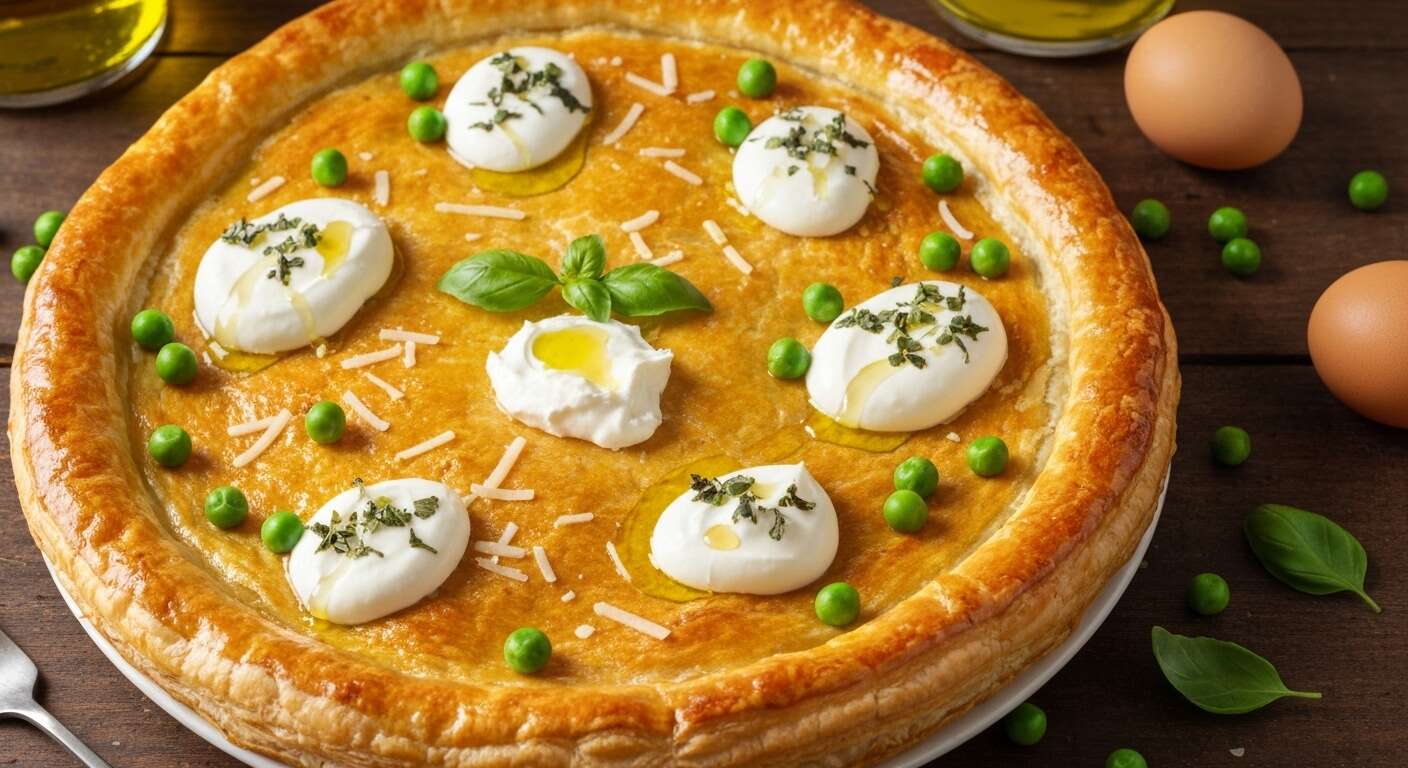 Tourte aux petits pois à l'italienne : recette savoureuse et facile