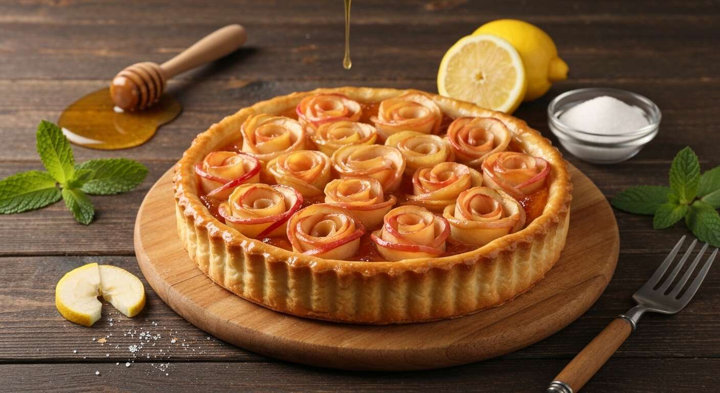 Recette de tarte feuilletée aux pommes roses : un délice original