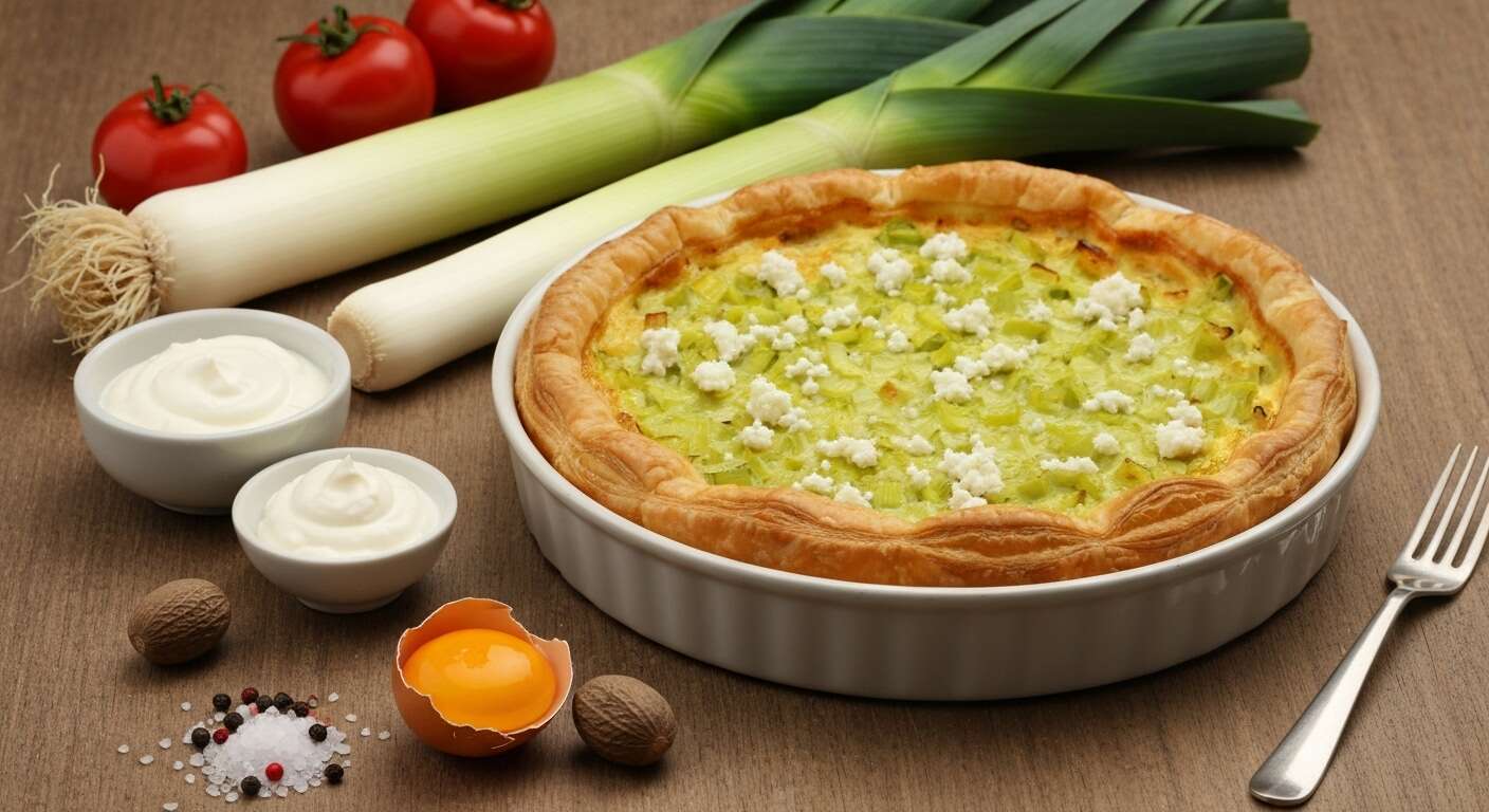 Tarte à la fondue de poireaux et fromage frais : recette savoureuse