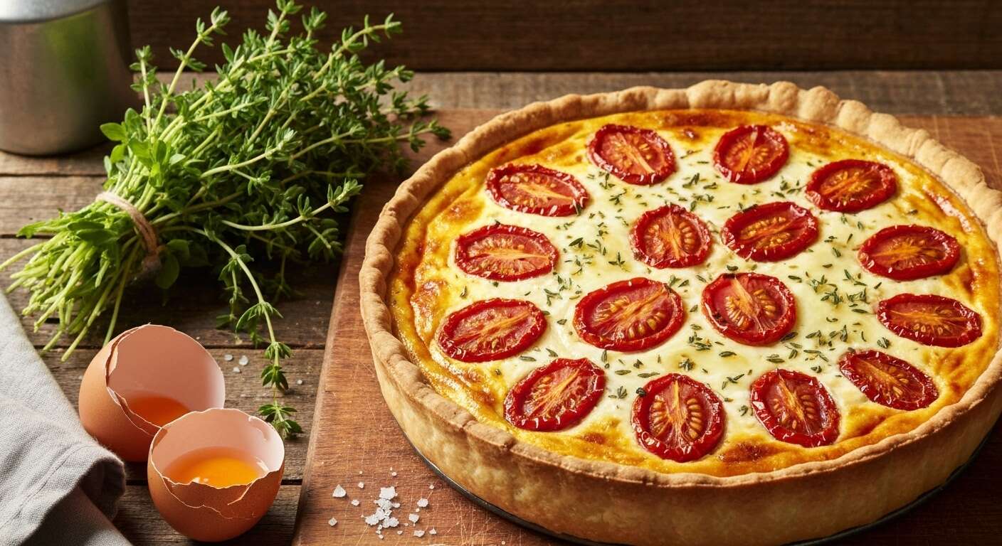 Quiche au chèvre et tomates confites : recette gourmande