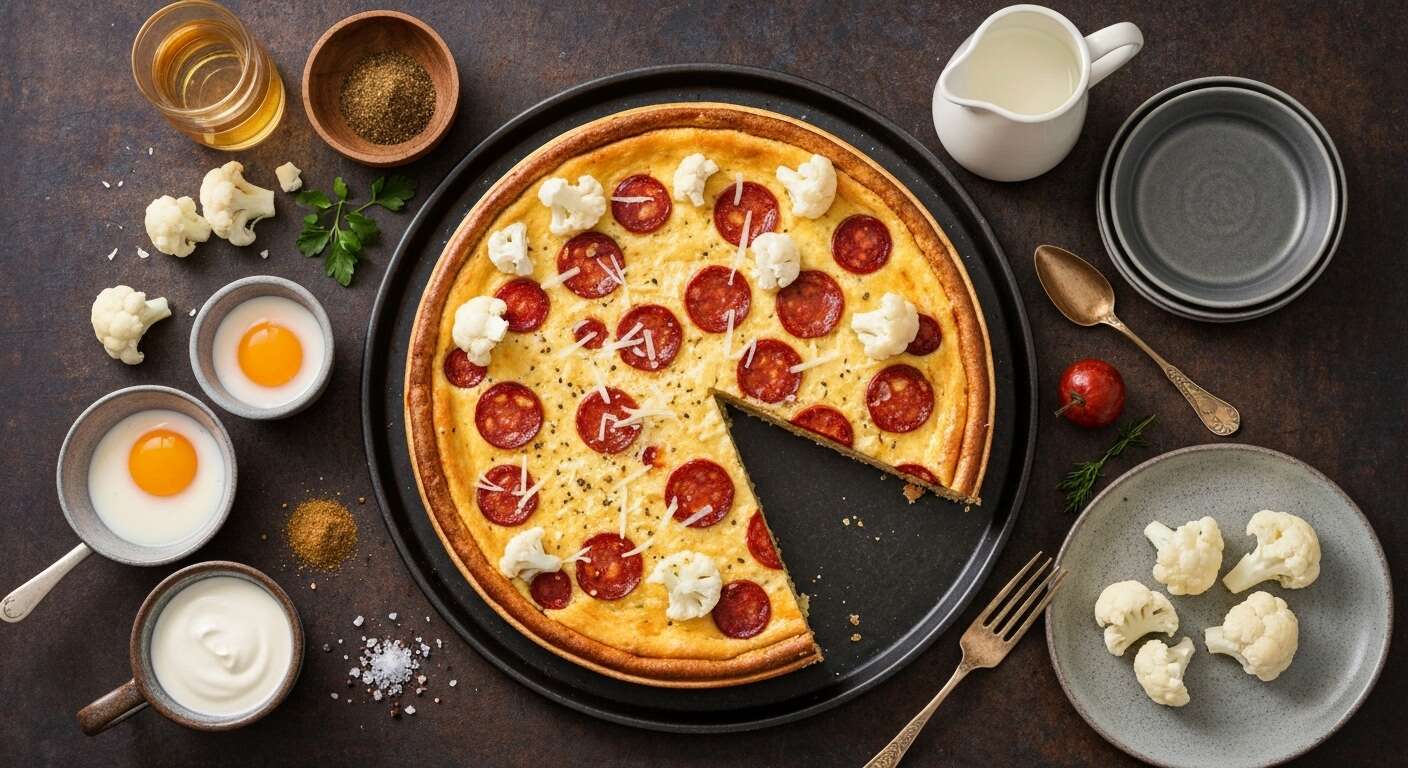 Quiche Sans Pâte : chou-Fleur, chorizo et Comté