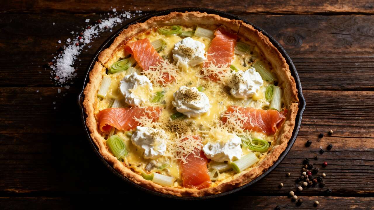 Quiche au Saumon et Poireaux : recette Facile et Savoureuse
