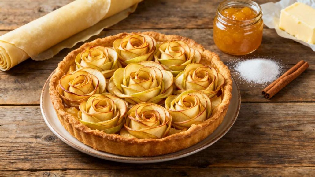 Tarte aux pommes en bouquet de roses : la recette élégante