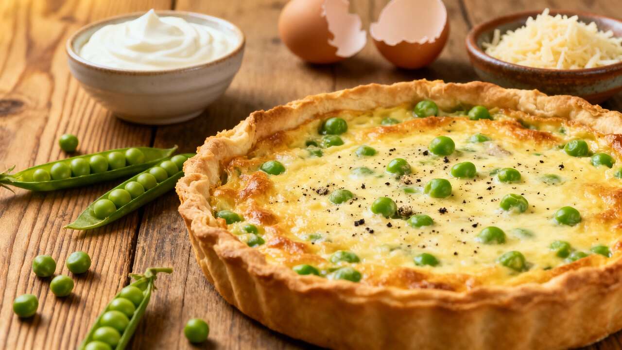 Quiche aux petits pois facile : recette savoureuse