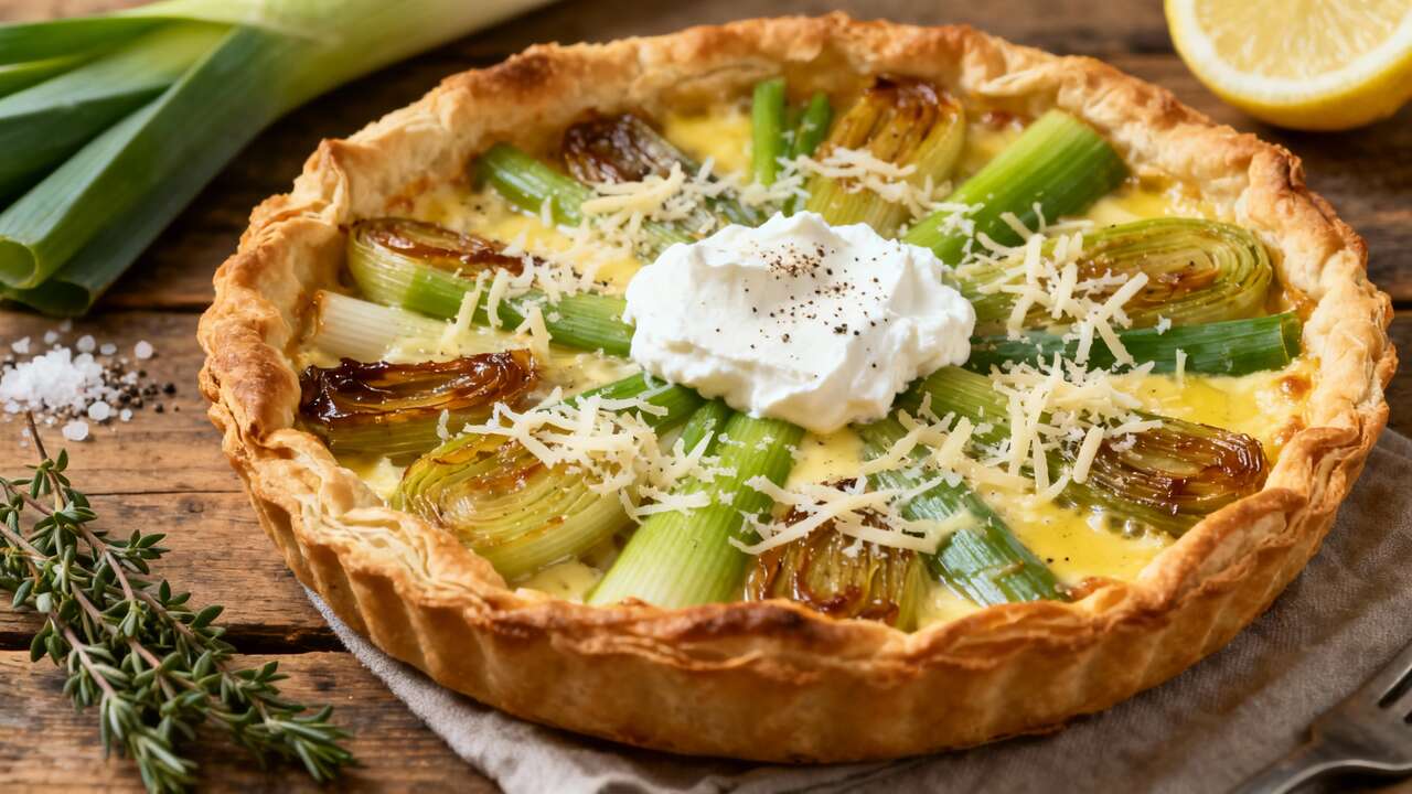 Tarte aux poireaux facile et &eacute;conomique