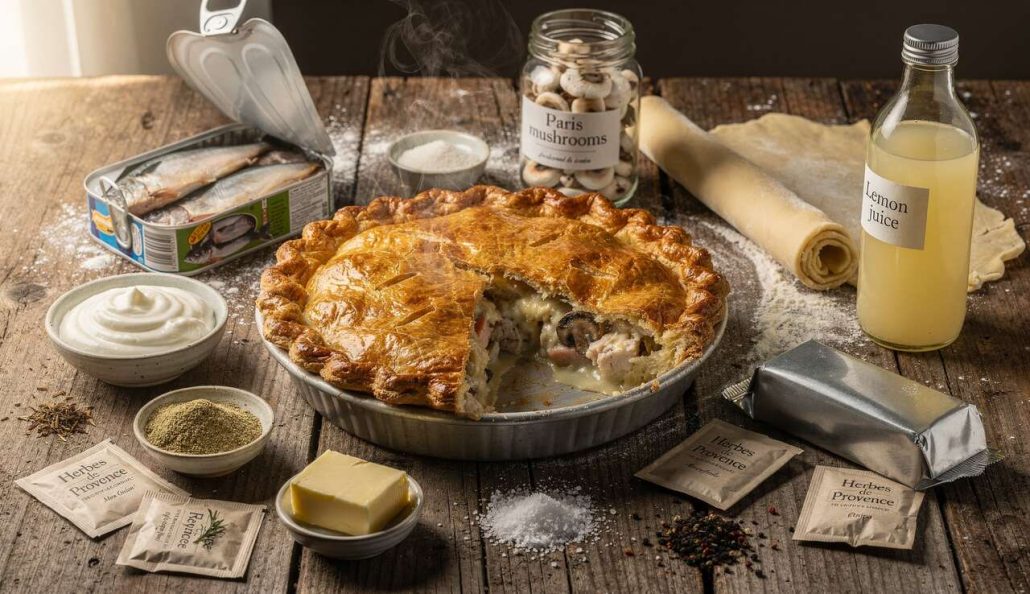 Tourte au poisson et champignons : recette de grand-mère savoureuse