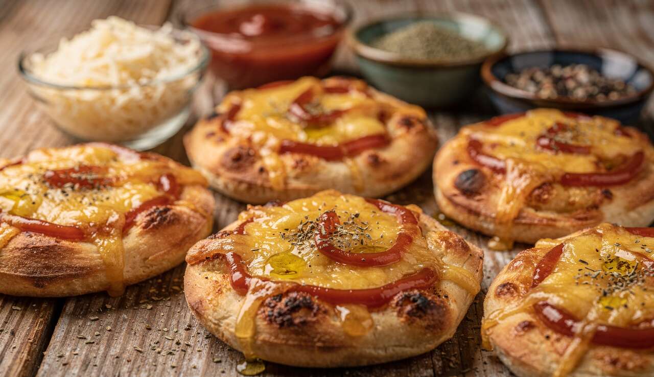 Recette facile de mini pizzas maison au ketchup et fromage