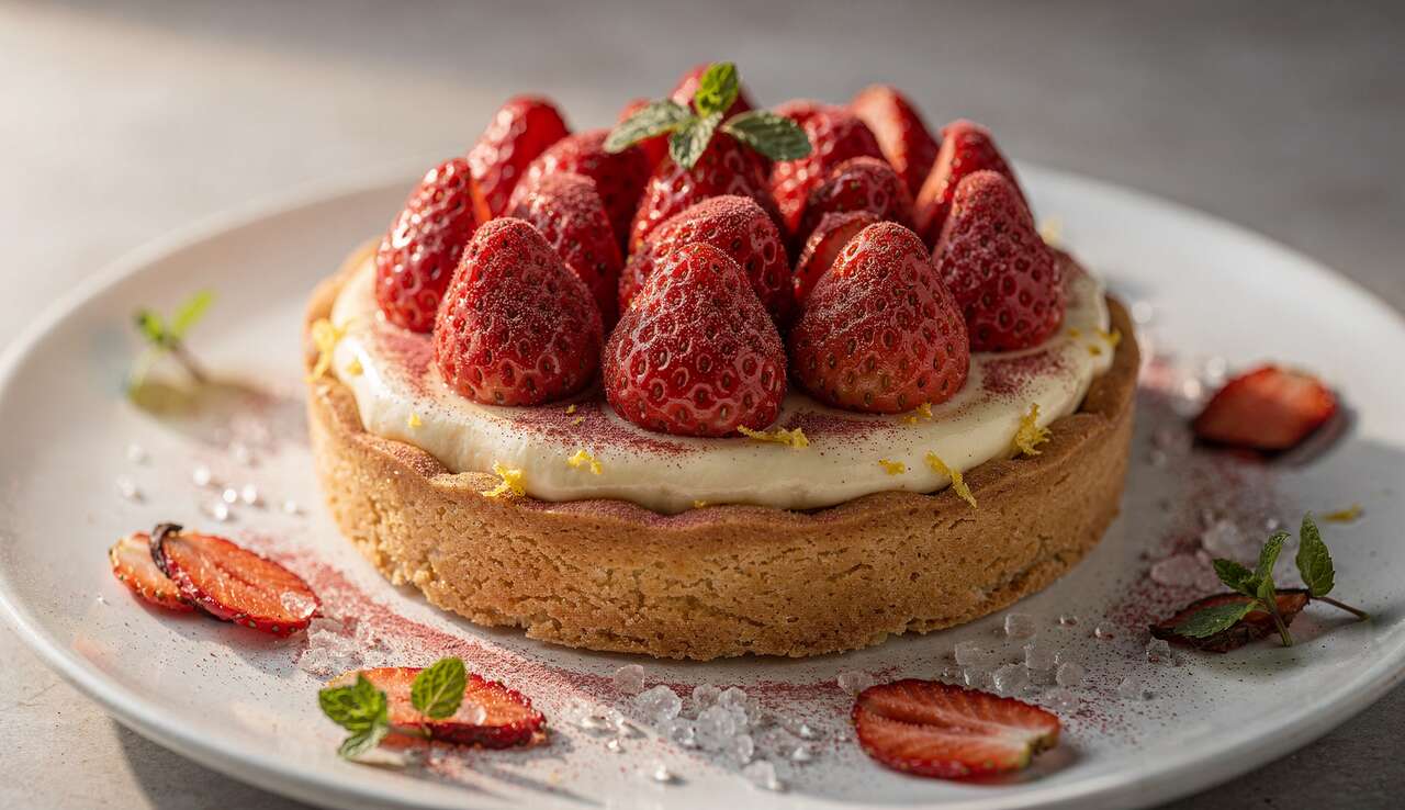 Tarte aux fraises revisit&eacute;e par Cyril Lignac : recette gourmande
