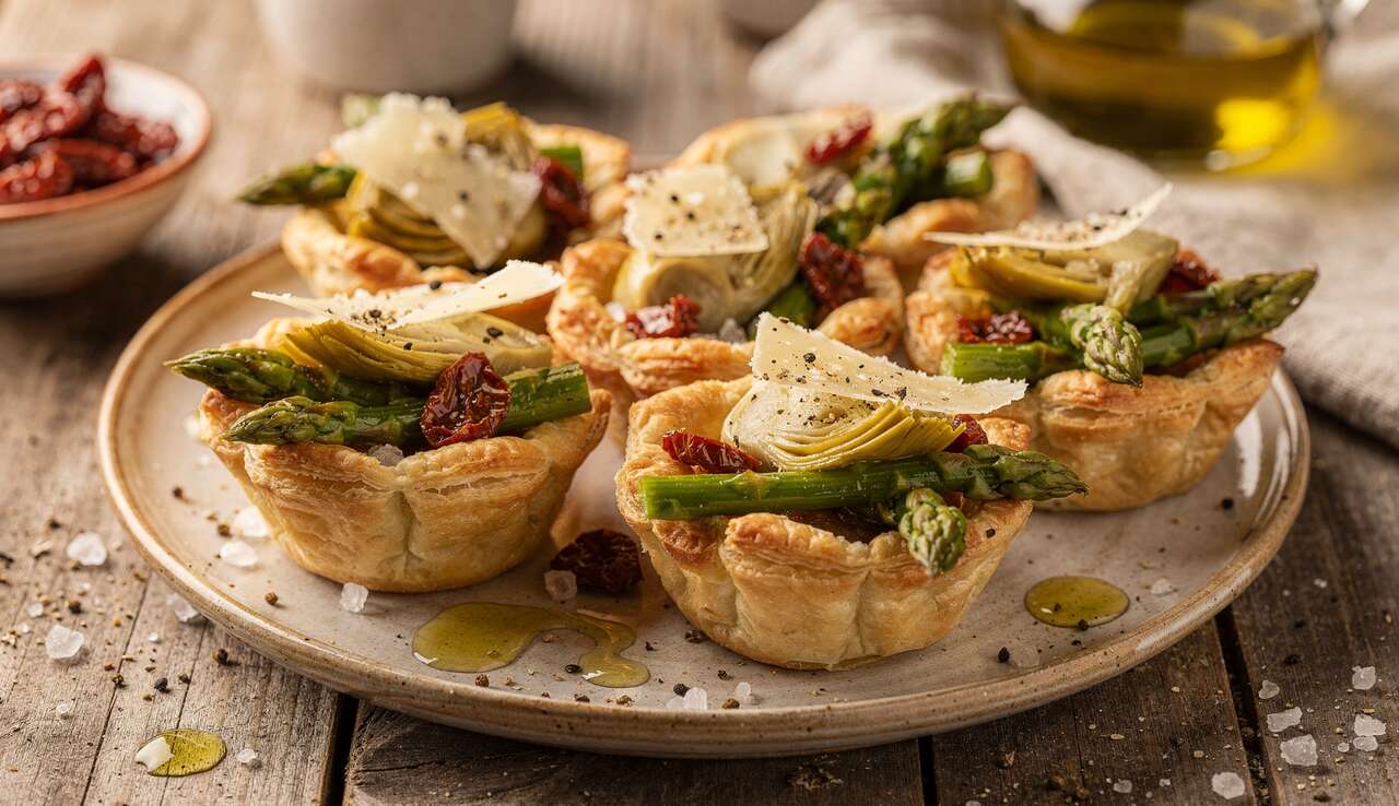 Tartelettes aux l&eacute;gumes de printemps et Grana Padano : une recette savoureuse