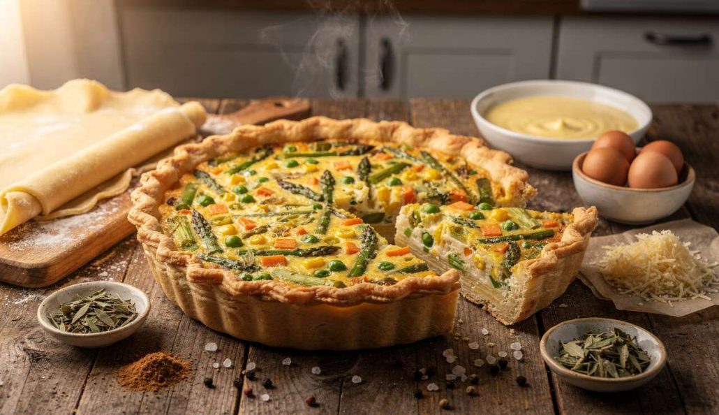 Recette Quiche aux légumes de printemps