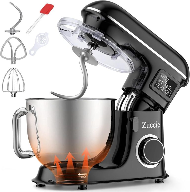 ZEEGMA Planeet Chef Robot Pâtissier Multifonctions 2200W - Bol 6.5L Inox, 7 Vitesses, Set Accessoires 3 Pièces Noir