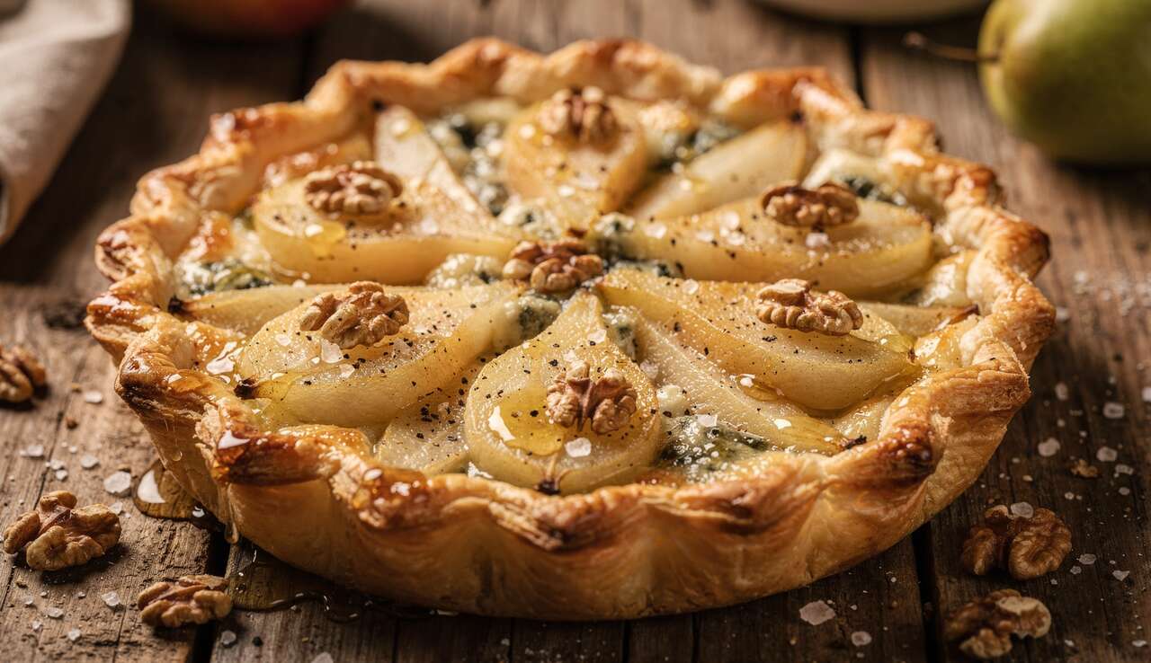 Tarte aux poires et au gorgonzola : recette gourmande