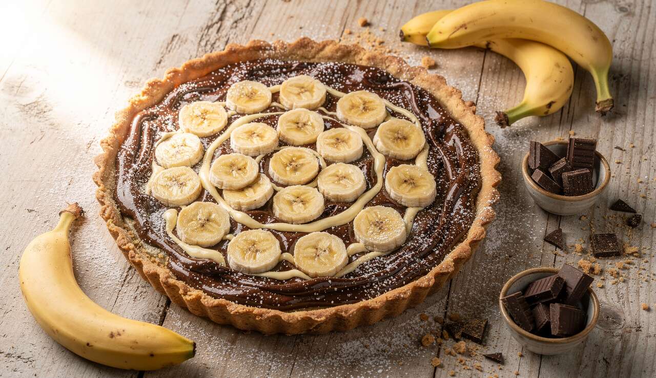 Tarte Banane Chocolat : recette Facile et Rapide