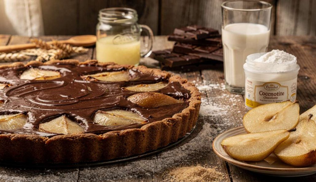 Tarte Poire Chocolat Vegan : recette Gourmande