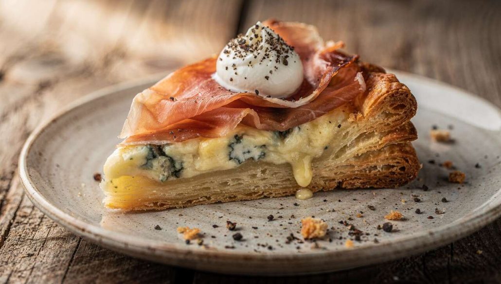 Tarte gourmande au gorgonzola et jambon de Parme