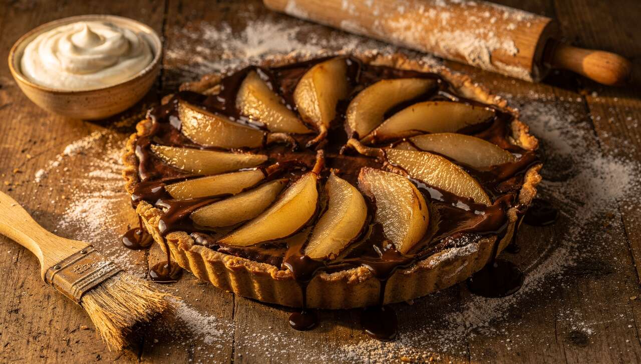 Tarte poire chocolat de mon enfance - Recette gourmande