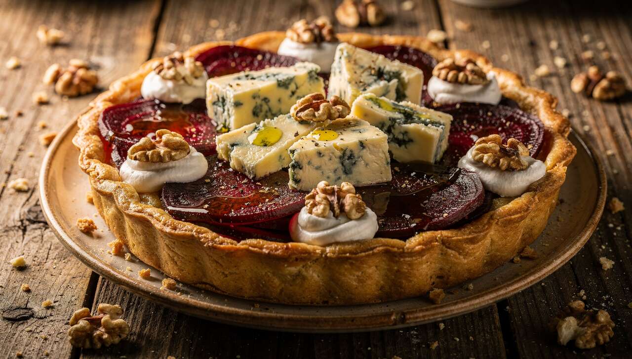 Tarte betterave roquefort : recette gourmande