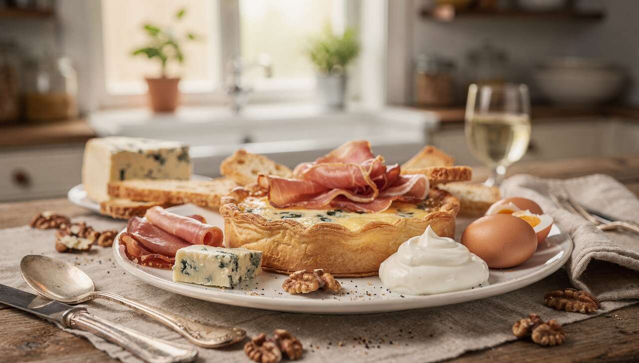 Tarte Roquefort et Jambon Fumé : recette Savoureuse