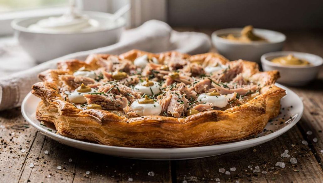 Recette de tarte au thon croustillante à la ciboulette