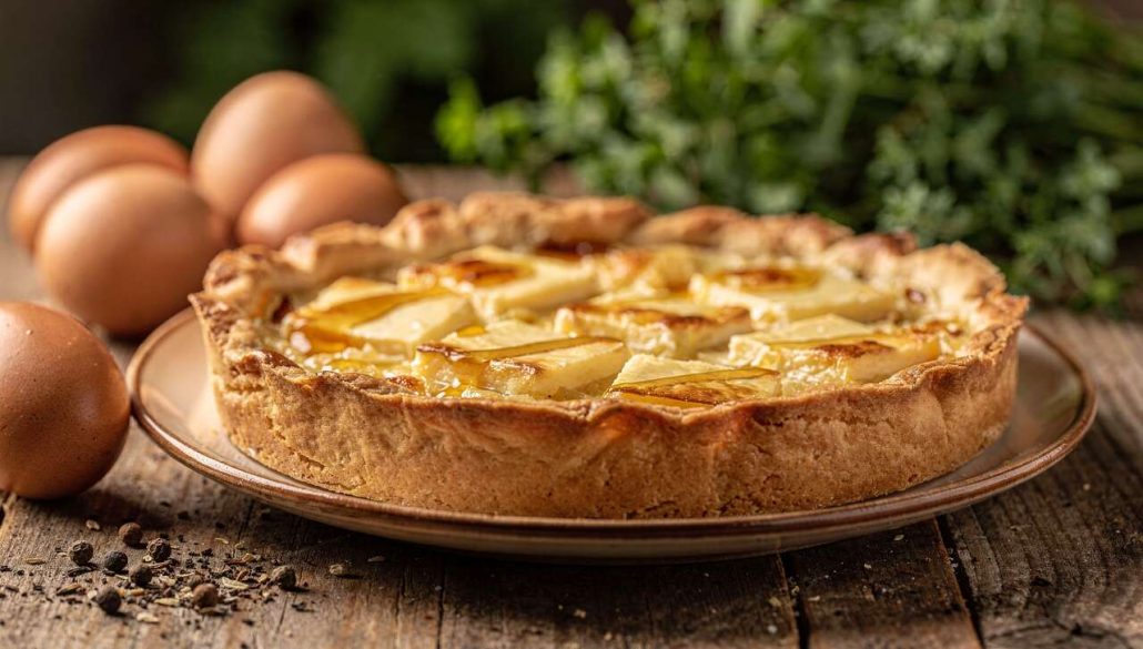 Tarte au Pont-l'Évêque et Calvados : recette savoureuse