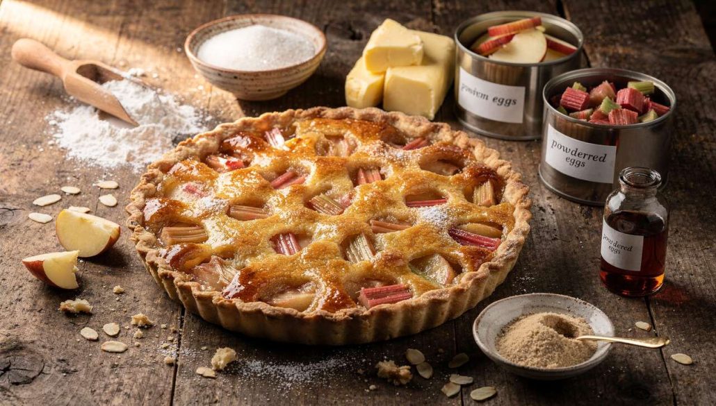 Tarte aux pommes et rhubarbe : recette gourmande