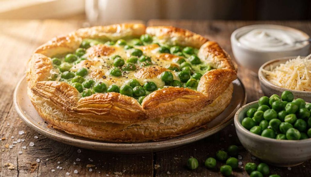 Tarte à la crème de petits pois : recette facile et gourmande