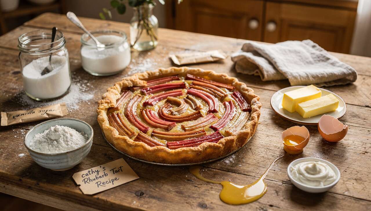 Recette De Tarte À La Rhubarbe De Cathy