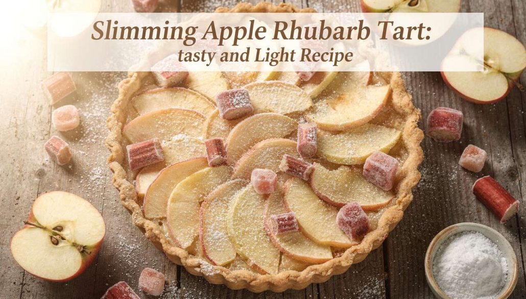 Tarte minceur pommes et rhubarbe : recette gourmande et légère