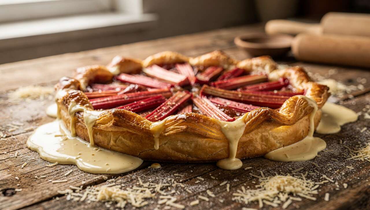 Tarte à la rhubarbe sans œuf : recette facile et gourmande