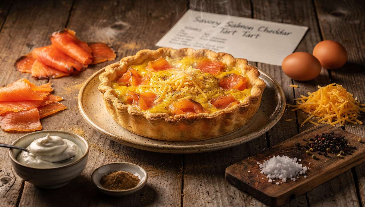 Recette tarte saumon cheddar savoureuse