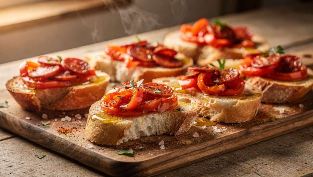 Recette Bruschetta Au Chorizo Et Poivron