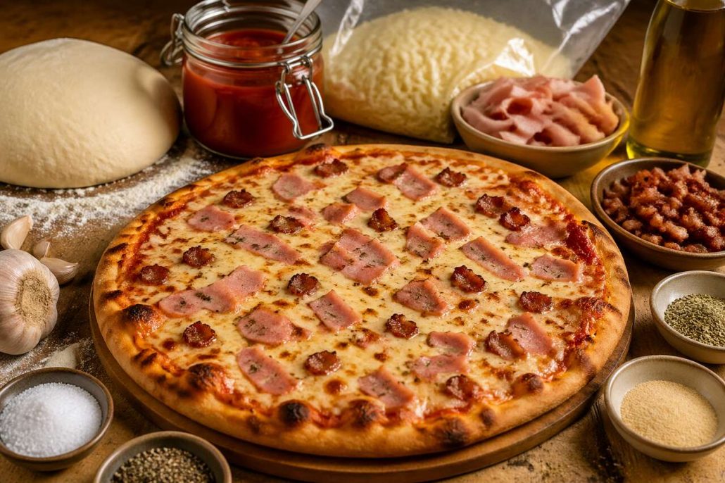 Recette de pizza jambon, lardons et mozzarella : un régal garanti !