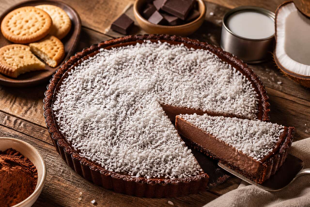 Tarte chocolat noir et coco : une délicieuse recette