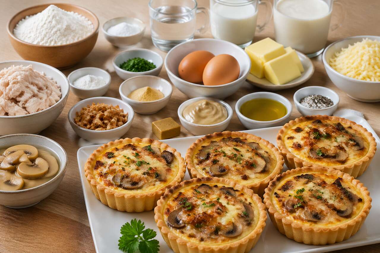 Tartelettes sans gluten au poulet et champignons