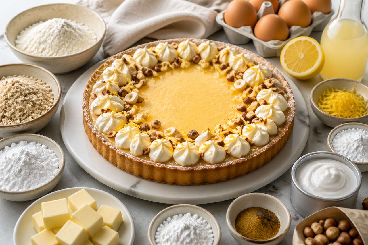 Tarte citron-noisettes : une alliance gourmande
