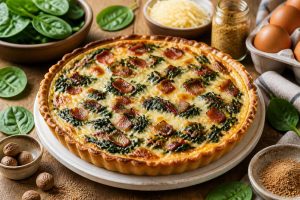 Tarte aux épinards, lardons et fromage : la recette savoureuse