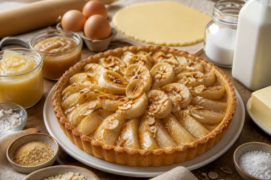 Tarte compote de poires et bananes : recette facile et savoureuse