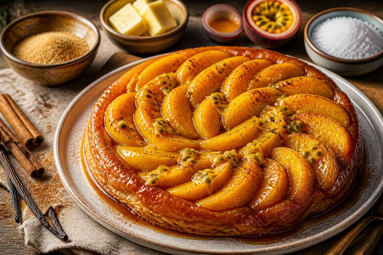 Tarte tatin mangue passion : recette exotique et savoureuse