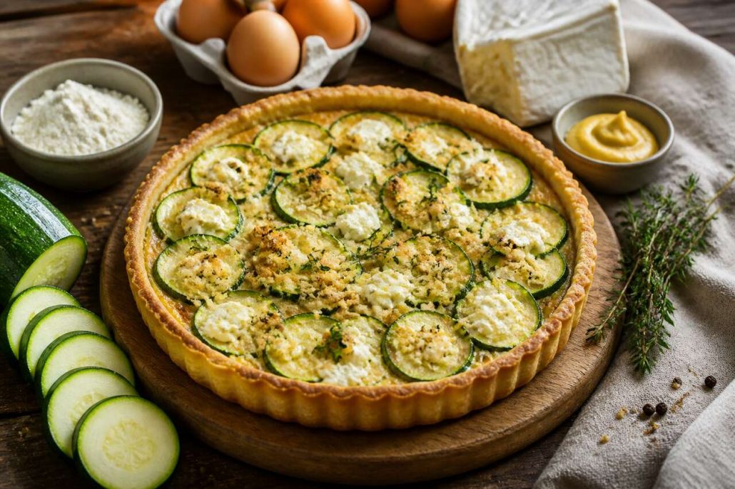 Tarte crumble de courgette et chèvre : recette savoureuse